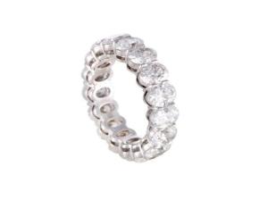 Quality Clear CZ Oval Eternity Band Ring Jewelry Type Women'S Silver Eternity Ring wholesale