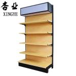 Cold Rolled Steel Q235 Wood Grain Shelves Single Side Supermarket Shelves