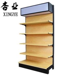 Quality Cold Rolled Steel Q235 Wood Grain Shelves Single Side Supermarket Shelves wholesale