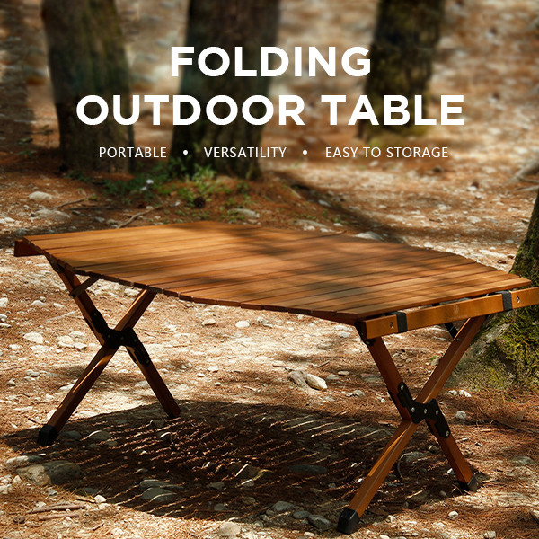 Folding Wooden Metal Folding Camping Table Octangle Picnic Table Camping