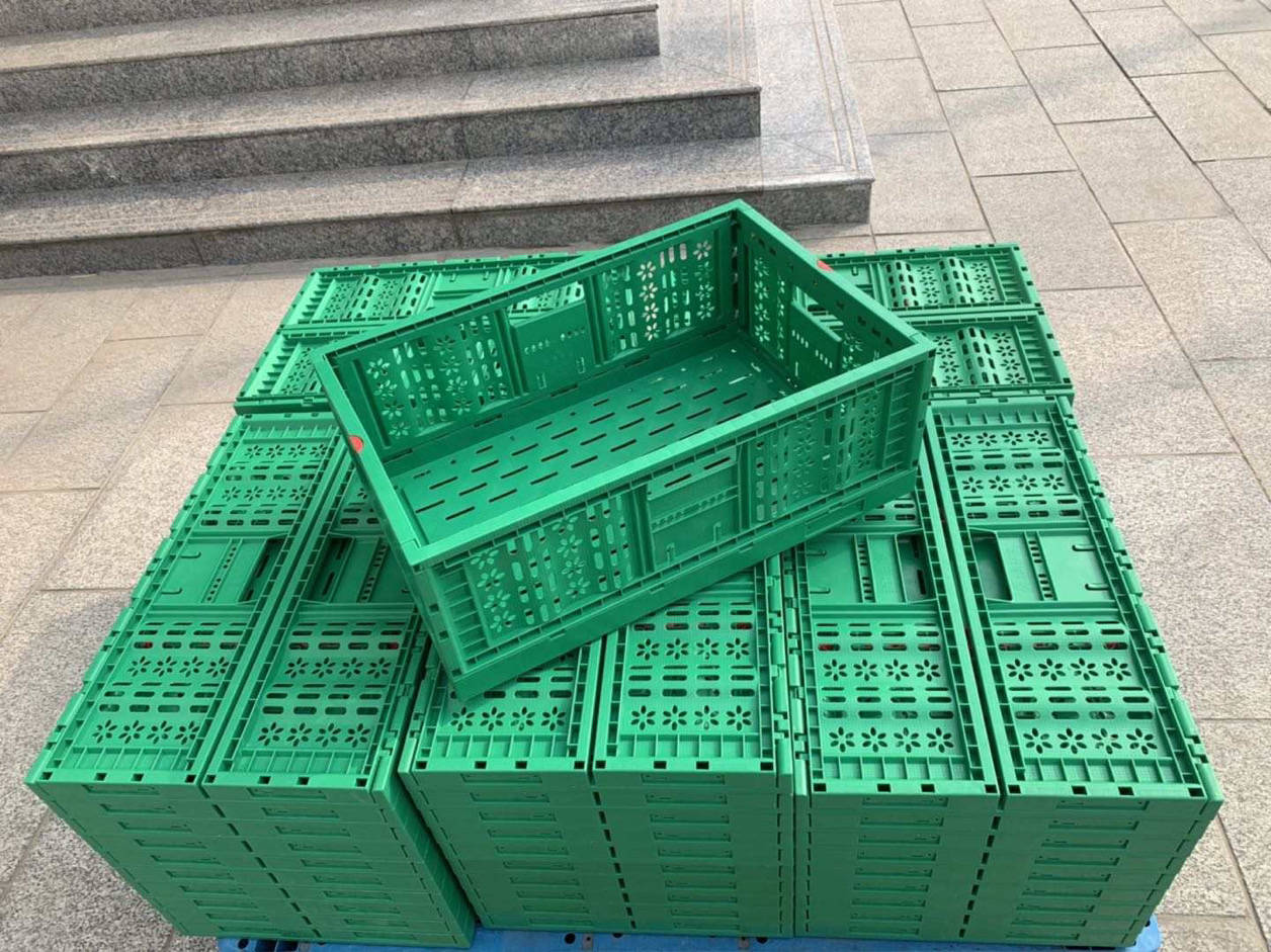 Foldable PE/PP Agriculture Vegetable Plastic Basket Stackable Crate for Garden Market