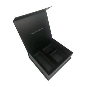 Quality Fashion Luxury Hair Brush Black Gift Box Set with EVA Foam and Gold Foil Printing Handling wholesale