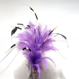 Quality Hackle Feather Fascinator Headband Flower Millinery Supplies For Party Hair Decoration wholesale