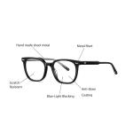 Simple Acetate Frame Glasses OEM , Anti Blue Lights Round Frame Glasses
