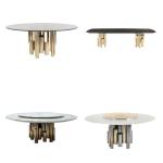 Italian Modern Stainless Steel Deluxe Dining Table With Turntable