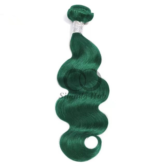 Green Body Wave Remy Human Hair Bundles Sew In Weave Bundles Brazilian Bundle Deals