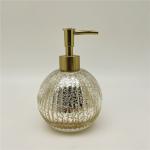 Three-Piece Ribbed Glass Bathroom Set Mercury Gold Pumpkin Shape