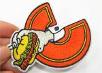 Food Hamburger Custom Embroidered Patches For Clothes / Bag Recycled