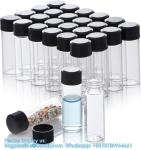 Glass Vials with Screw Caps, Clear Liquid Sample Vial Bottles, Lab/Travel
