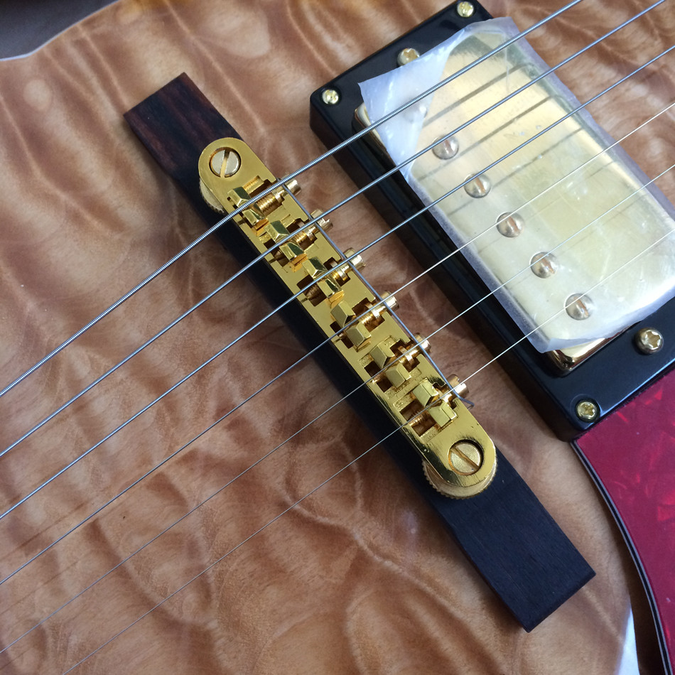 Hollow body L-5 jazz electric guitar,Full color strip edge,Burst color Quilte Maple top ,Quilte Maple top