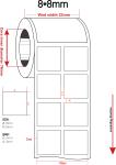 8mmx8mm 1.5mil Black Matte High Temperature Resistant Polyimide Label