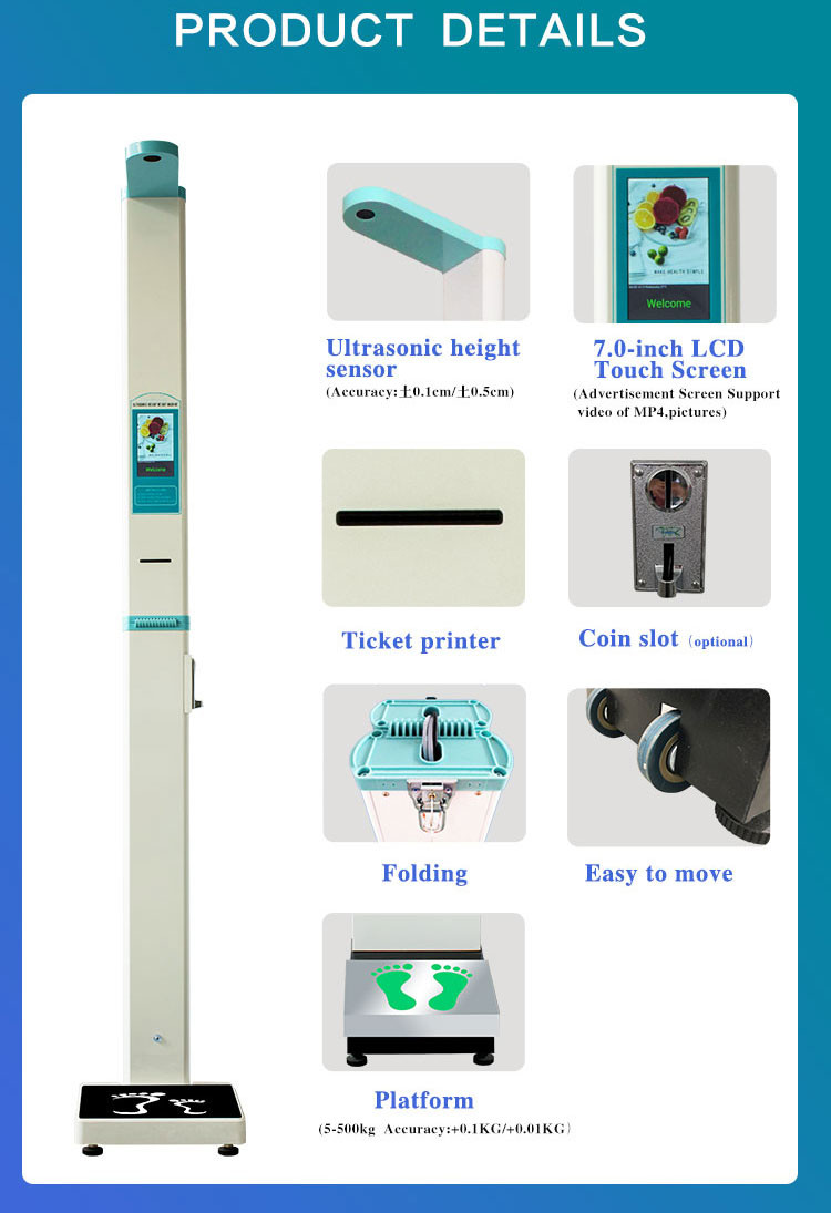 Clinic Pharmacy Height And Weight Measuring Scale With Printer