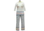 Round Neck Adult / Ladies Pajama Sets Sleeping Clothes With Long Bottoms OEM