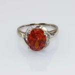 Fashion Jewelry 925 Silver 8mmx10mm Oval Citrine Cubic Zircon Ring (R131)