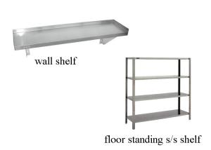 Quality Stainless Steel Kitchen Shelves Adjustable Height Solid Floor Standing Wall Shelves wholesale