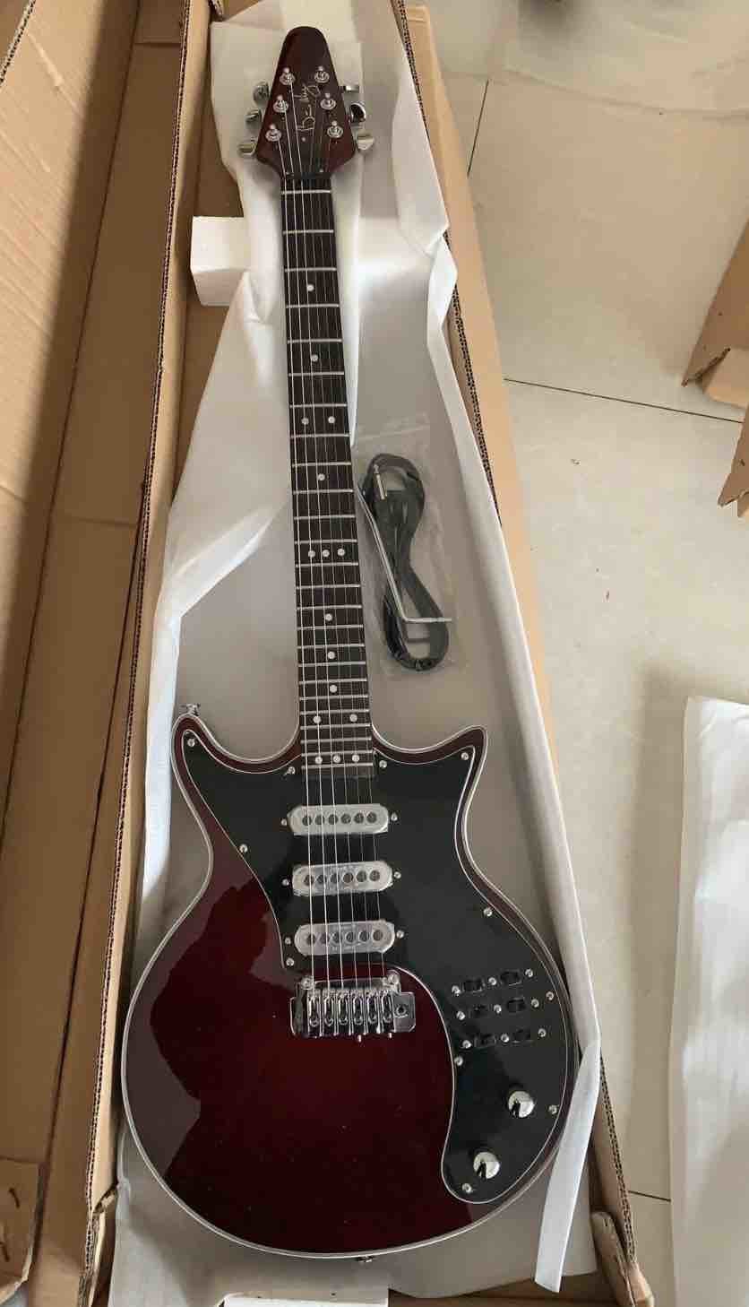 BM01 Brian May wine Red Guitar Black Pickguard 3 pickups Tremolo Bridge 24 Frets custom made Electric Guitars
