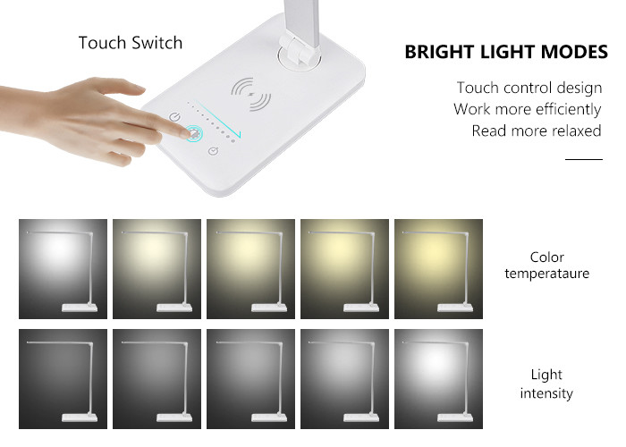 Desk Lamp Aluminum 5W QI Wireless Charging Pad