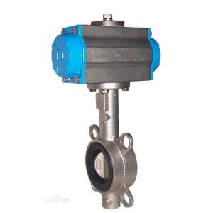 Quality Stainless Steel Pneumatic Control Wafer Type Pneumatic Actuator Butterfly Valve wholesale