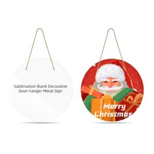 Quality Christmas Home Decor Sublimation Metal Blanks Round Hanging Sublimation Plaques Blanks wholesale