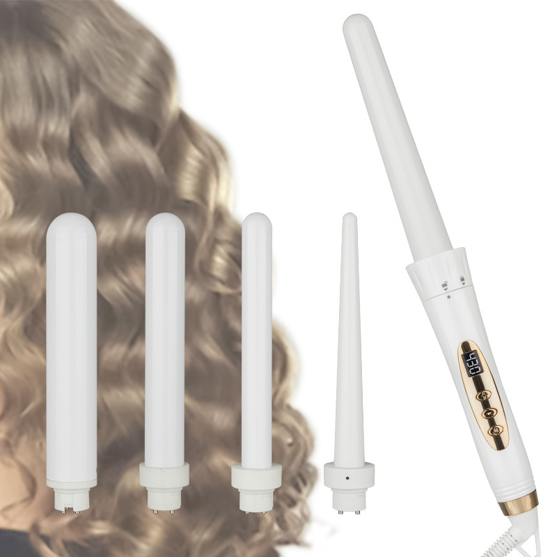 Titanium 5 In 1 Professional Curling Iron And Wand Set LCD Display