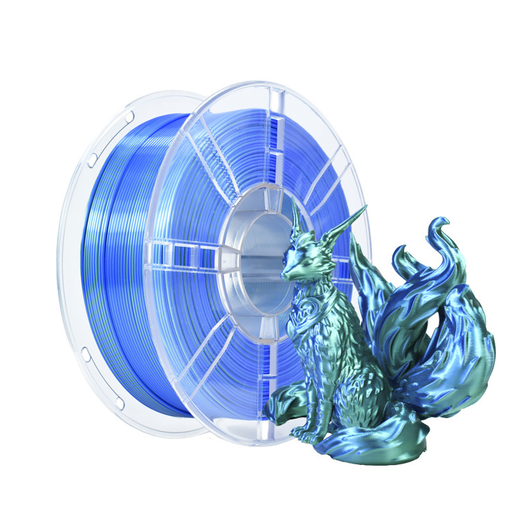 Iboss Silk Dual Color 3D Printer Filament PLA Plus Toughness Enhanceds Green Blue
