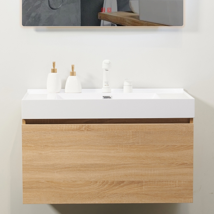 Modern Design Blue Wash Basin Bathroom Cabinet with Quartz Stone Countertop from Direct