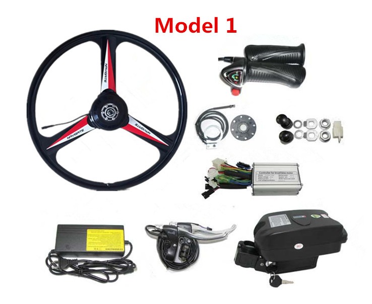 36V 48V Motor Electric Bicycle Kit Oil Brake 20 Inch 26 Inch Integrated Wheel