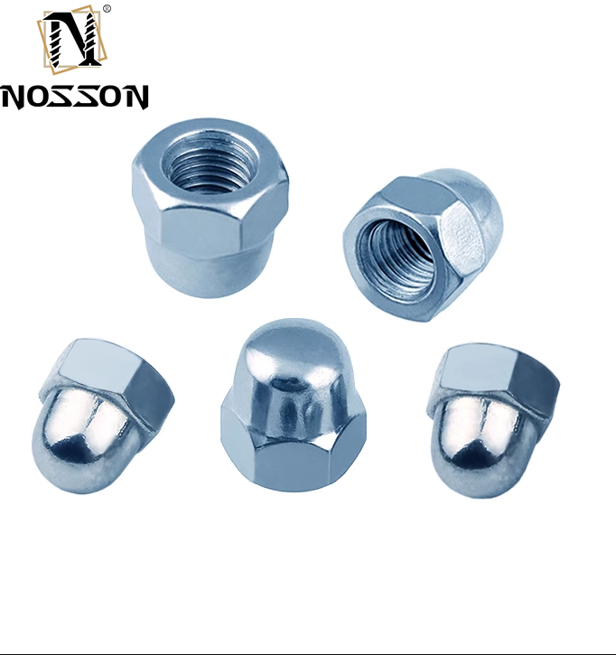 Food Beverage Industry M6 M8 M12 Zinc Plated Carbon Steel Hex Domed Hat Cap Nuts for Construction Applications