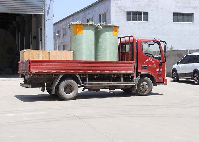 High Strength 4m3 Frp Industrial Septic Tank Vertical Round Alkali Storage