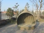Tear Drop Shape Outdoor Rattan Daybed For Swimming Pool / Poolside