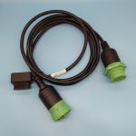 Green Deutsch 9 Pin Female to Right Angle OBD2 OBD-II Female and Threaded J1939