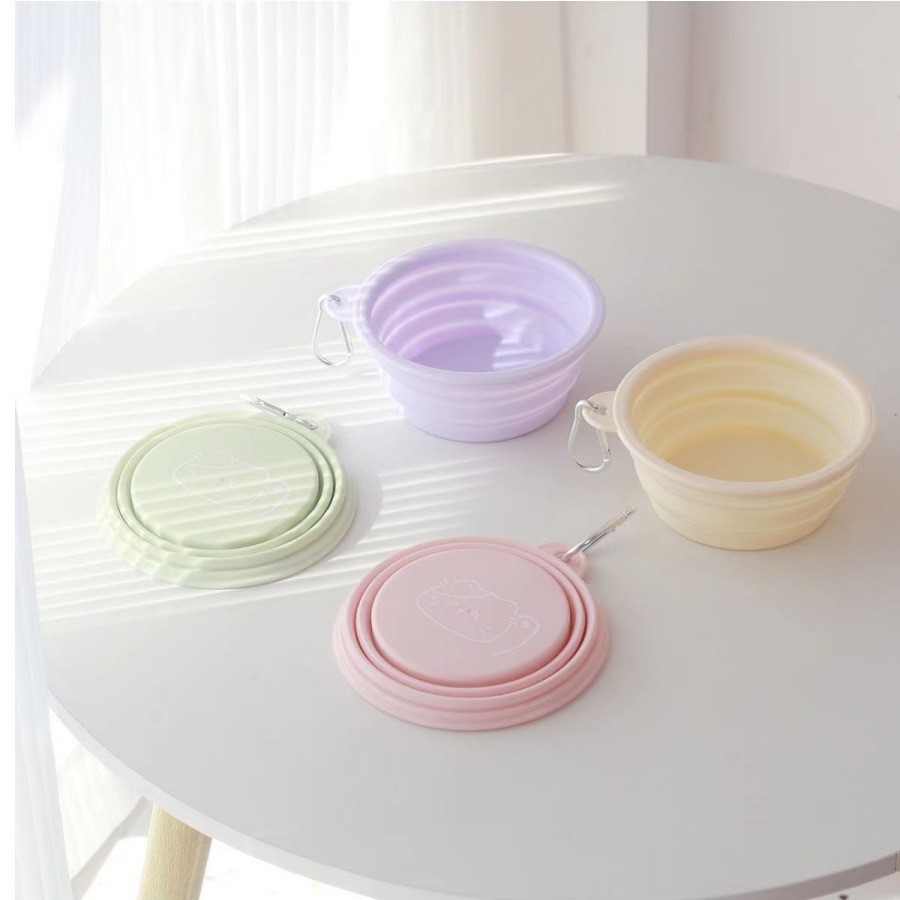 Silicone Collapsible Dog Bowls BPA Free Portable Foldable Travel Bowl For Pet Cat Food Water Feeding Dish For Camping
