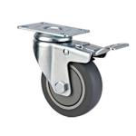 medium duty 5" thread grey TPR caste, 125mm TPR castors,Rueda
