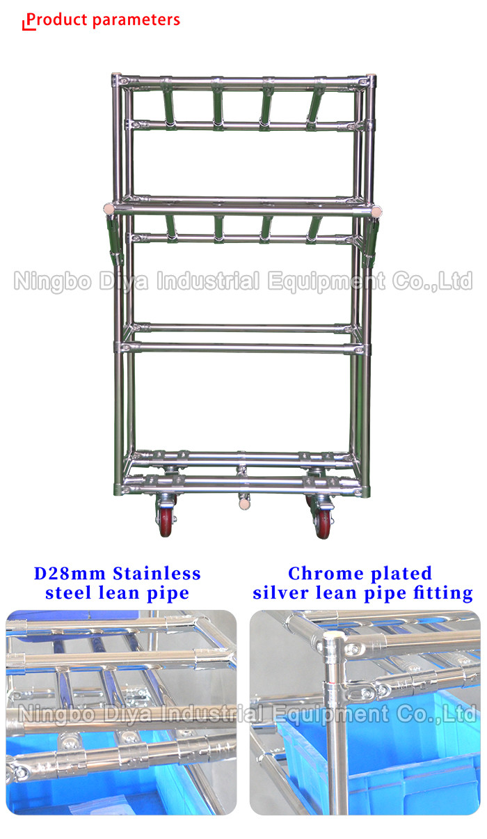 Low Power Consumption Stainless Steel Storage Trolley With Customized Color