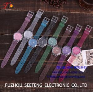 Quality Children's watch with PVC strap Multicolor color customized for promotion fashion watch twinkling bling strap/ DOAL wholesale