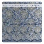 Multi color Chantilly Metallic Nylon Lace Fabric , Eyelash Lace Trim For Womens