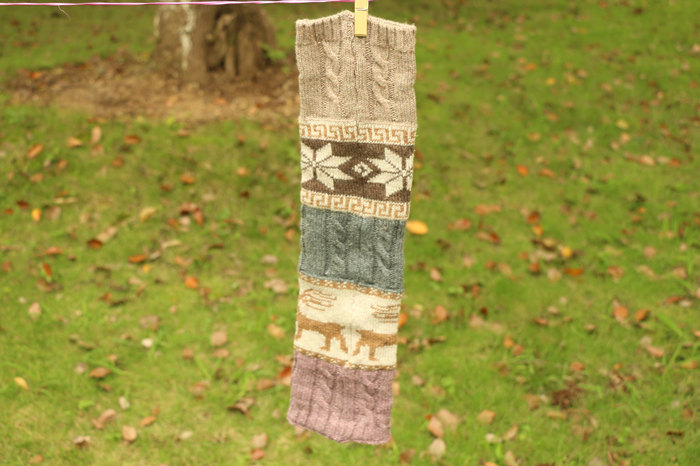 women deer snowflake jacquard knit boot socks wood feel casual wool acrylic, socks, warmer