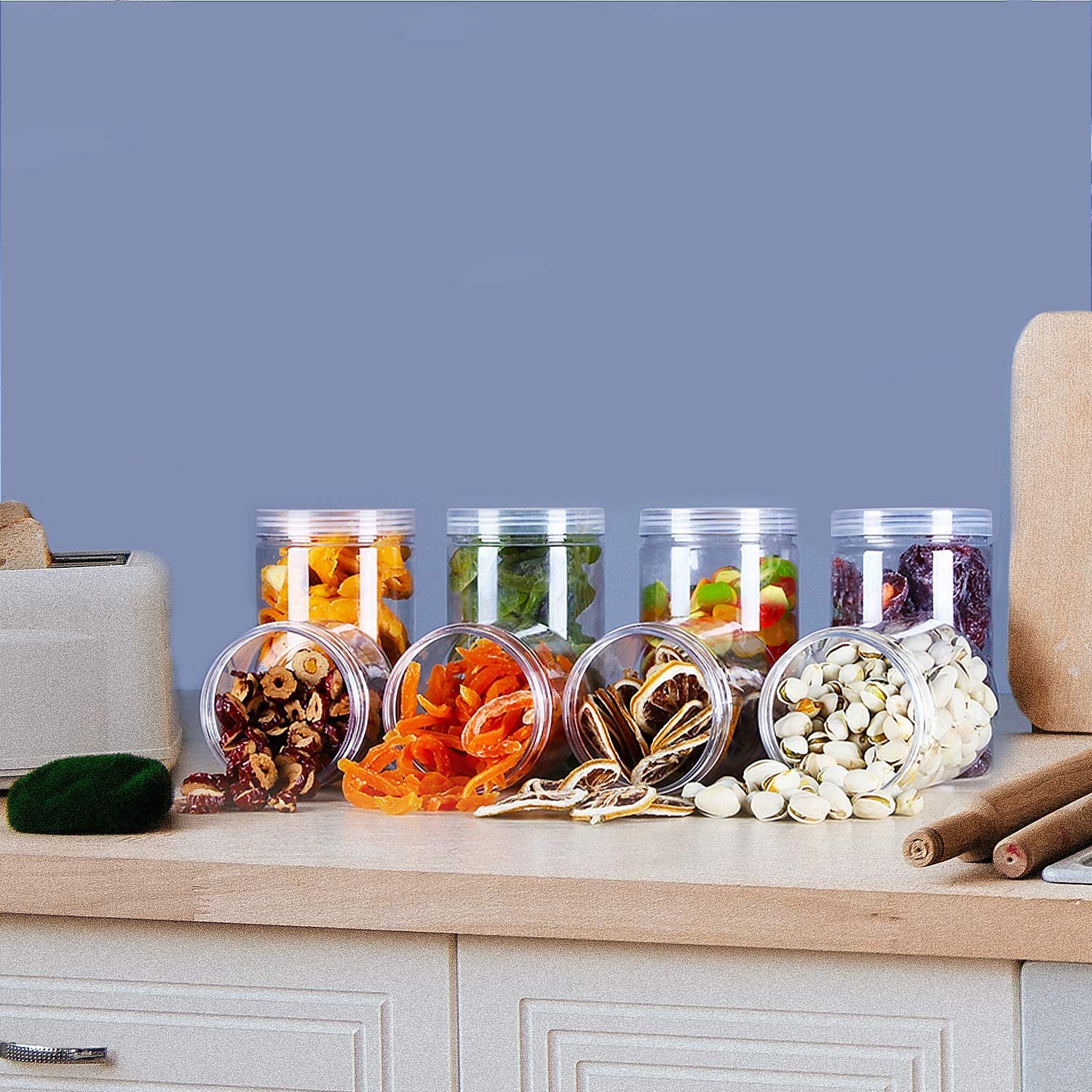 Round Plastic Jars With Lids Cosmetic Cream Lotion Liquid Slime Butter