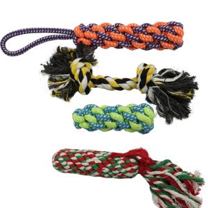 Quality Indestructible Durable Pet Toys Eco Friendly Handmade Cotton Toothbrush 50cm wholesale