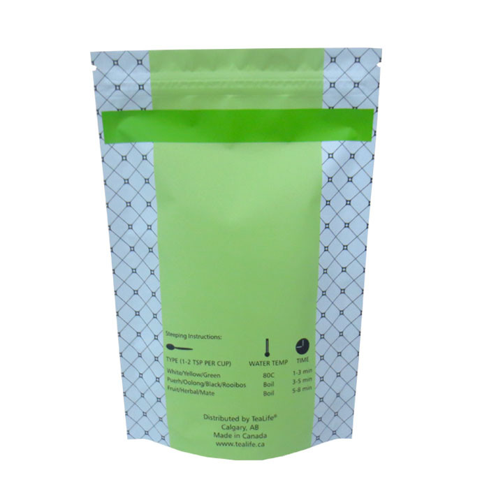 Matte effect & Large capacity food grade plastic aluminum foil zipper packaging bags for food/Tea