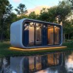 Manufacturer Mobile Apple Cabin Aluminum Green Prefab House On Wheels Pod