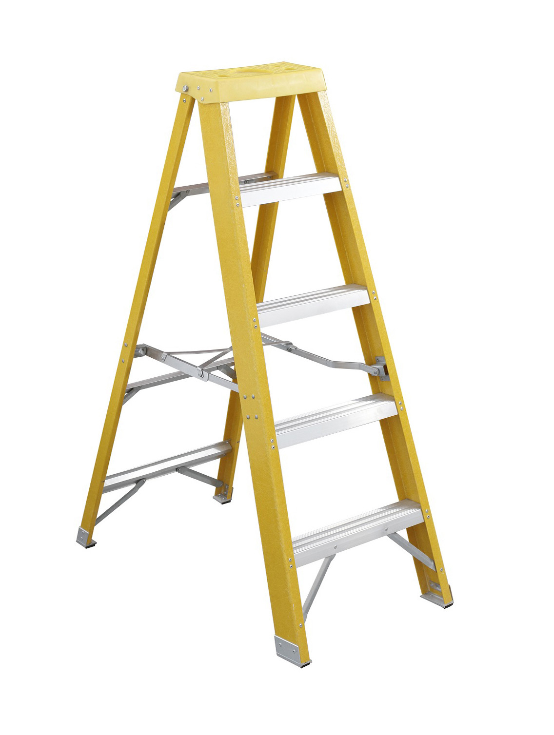 Foldable Insulated Fiberglass Step Ladder 2x5 EN131 Certificated