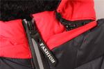 100% Nylon Shell Mens Padded Winter Coats lightweight Black And Red