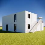 Modern Glass Wall Flat Pack Container House Office Building Prefab Container