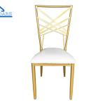 Luxury Gold Metal Party Tent Accessories Banquet Chair With Cushion For Wedding