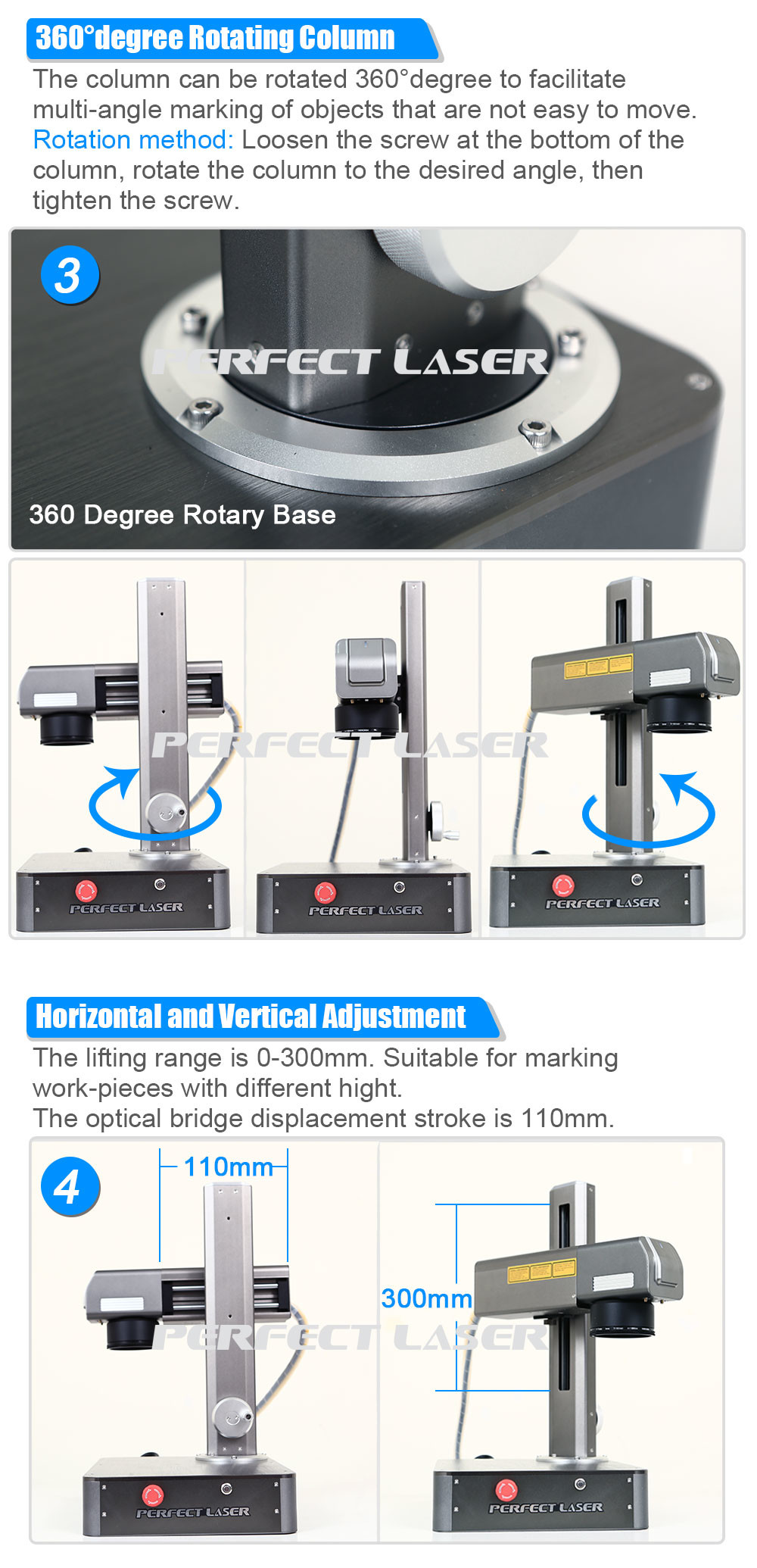 Air Cooling Laser Marking Engraving Machine For Metal PVC Multi Angle Marking