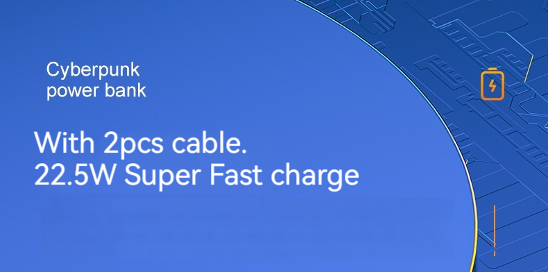 Mobile Phones Devices 10000mAh PD Power Charger Portable Outdoor Power Banks with Cable