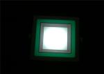 Two Color 18W + 6W Coloured LED Downlights Recessed Square Ceiling White + Green