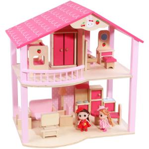 Quality Natural Handmade Wooden Doll House Toys DIY Colored ISO9001 wholesale