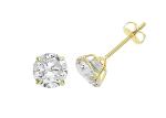 9ct 9K Gold Solitaire Earrings , Solitaire Diamond Stud 3mm 4mm 5mm